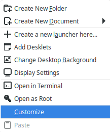 Right click on Desktop