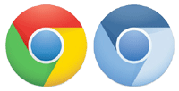 Google Chrome and Chrome logos