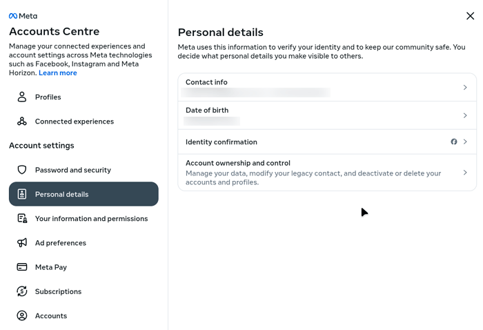 Account ownership and control