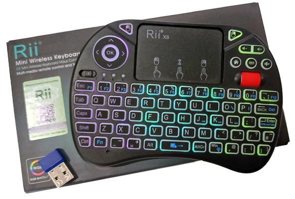 Buy on Amazon - Rii X8 2.4GHz Mini Wireless QWERTY keyboard with Touchpad mouse